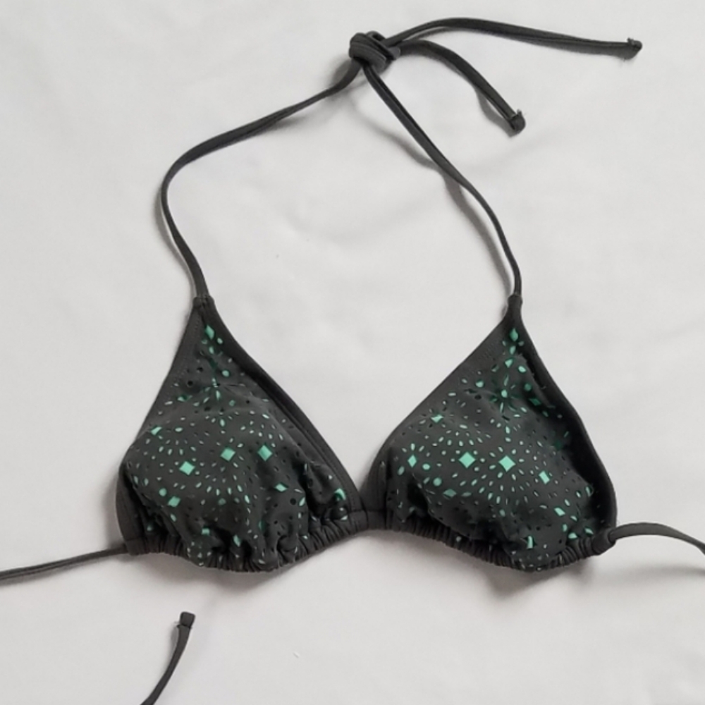Xhilaration String Triangle Bikini Top Grey Mint